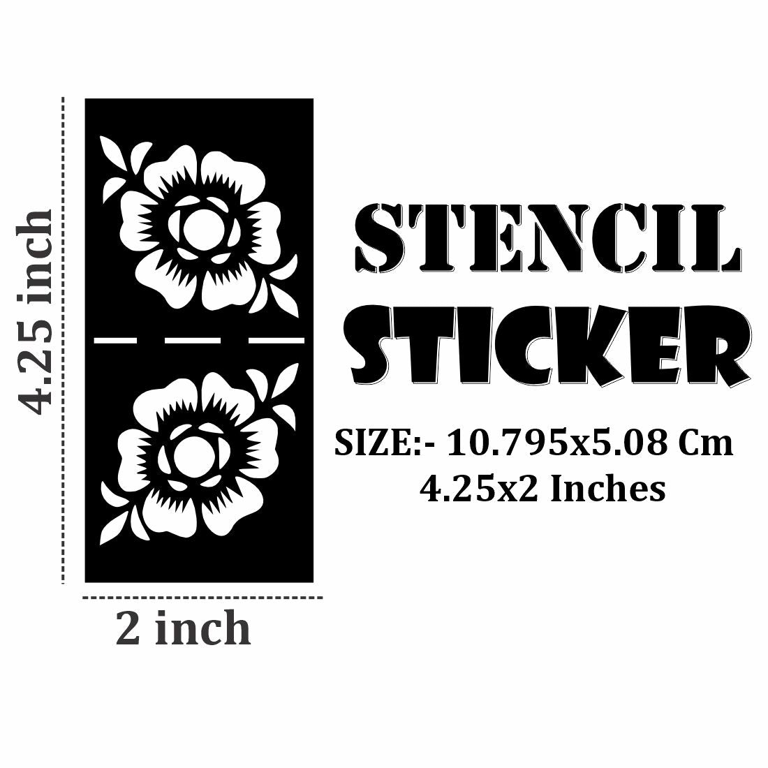 Child Mehndi Sticker with Floral Elements for Simple Art Practice Kids can decorate notebooks, drawings, or school projects with Stencil stickers