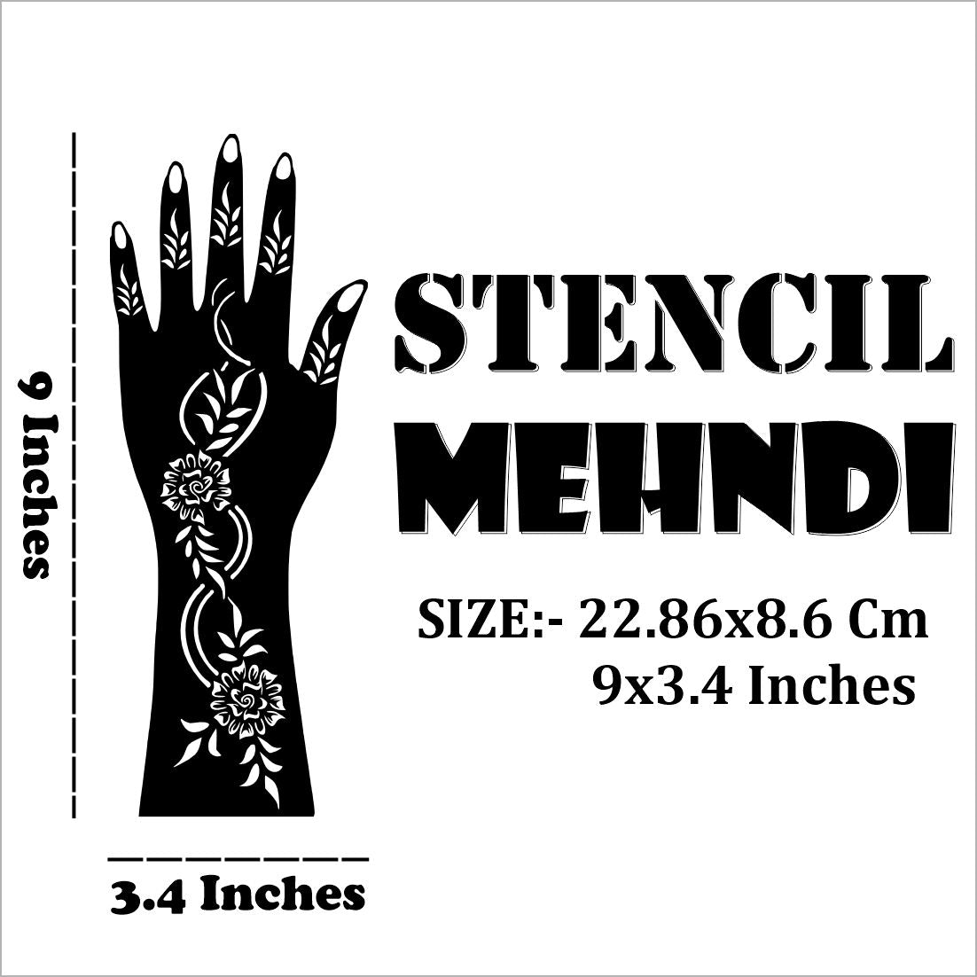 Creative Mehndi Stencil Sticker Set for Unique and Personalized Art Peel And Stick Stencil Mehndi Sticker For Women, Girls And Teen-age