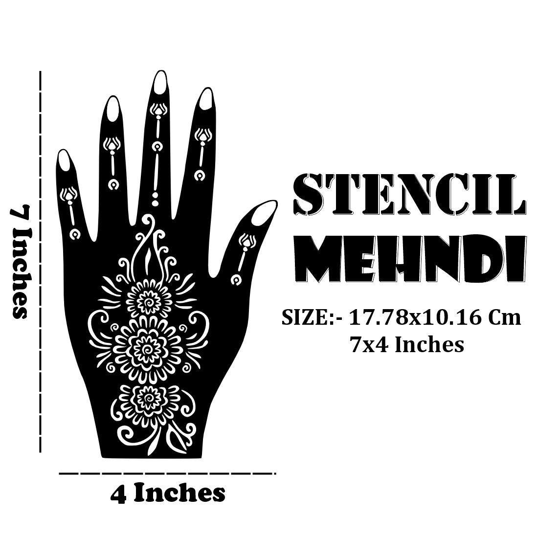 Designer Floral Henna Stencil Easy to Apply & Perfect for All Occasions