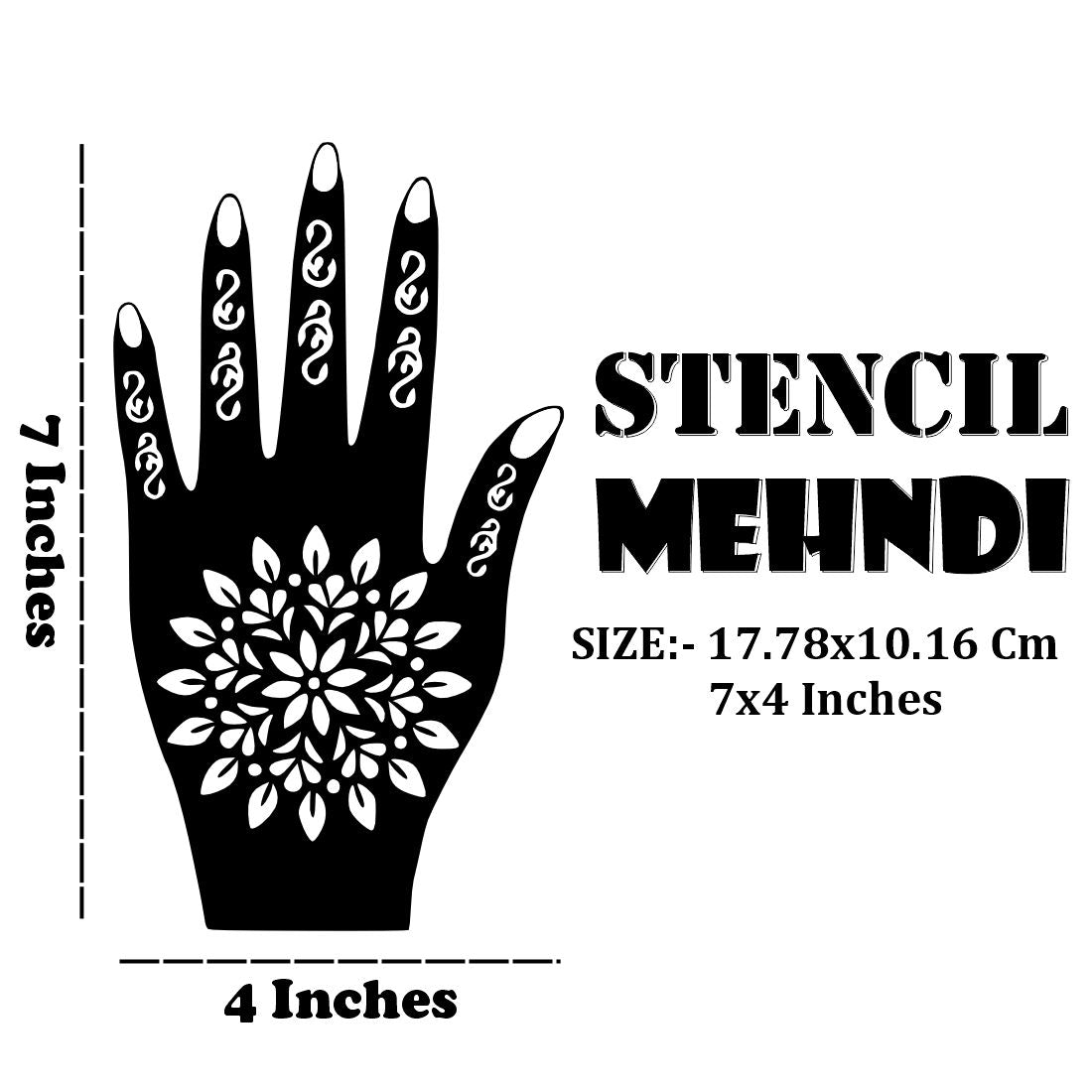 Elegant Floral Mehndi Stencil Sticker Design for Both Hands Easy to Apply & Perfect for All Occasions