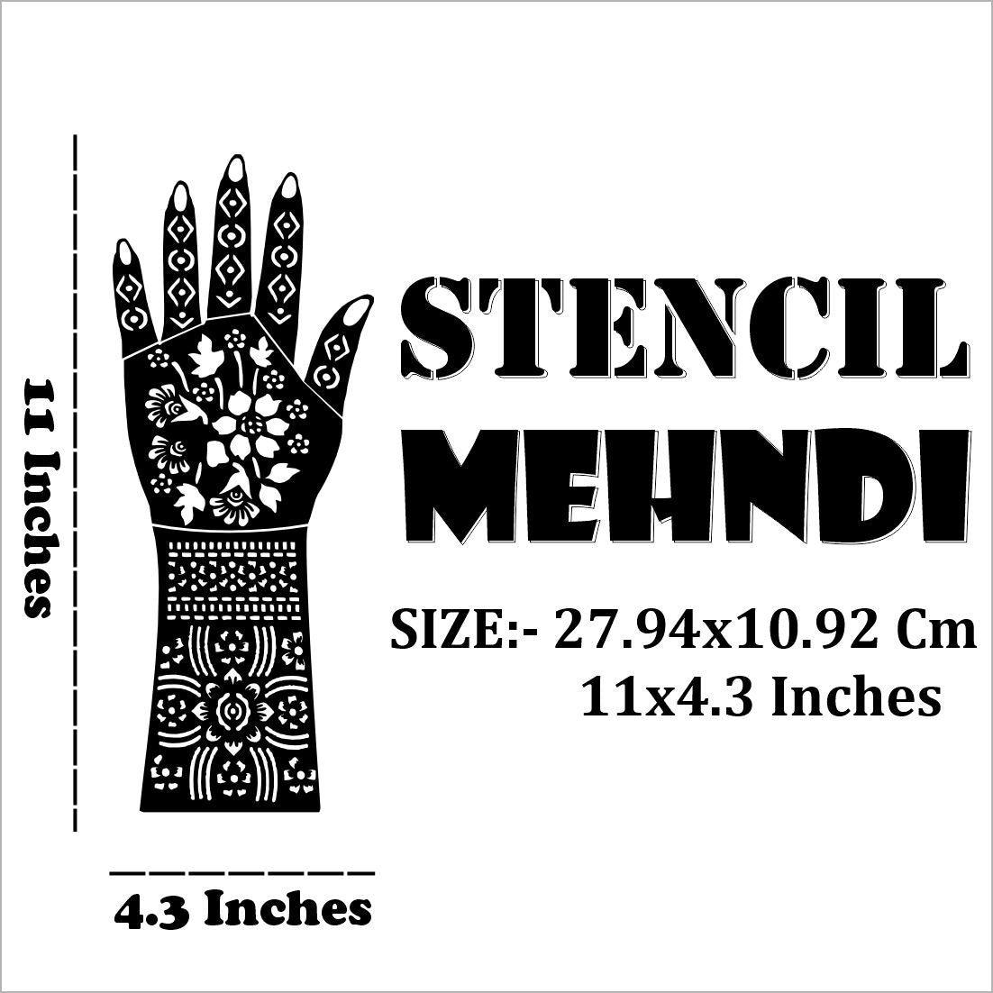 Bride And Groom Theme Mehndi Stencil Sticker For Engagement And Wedding Functions Easy To Use With Instant Beautiful Design