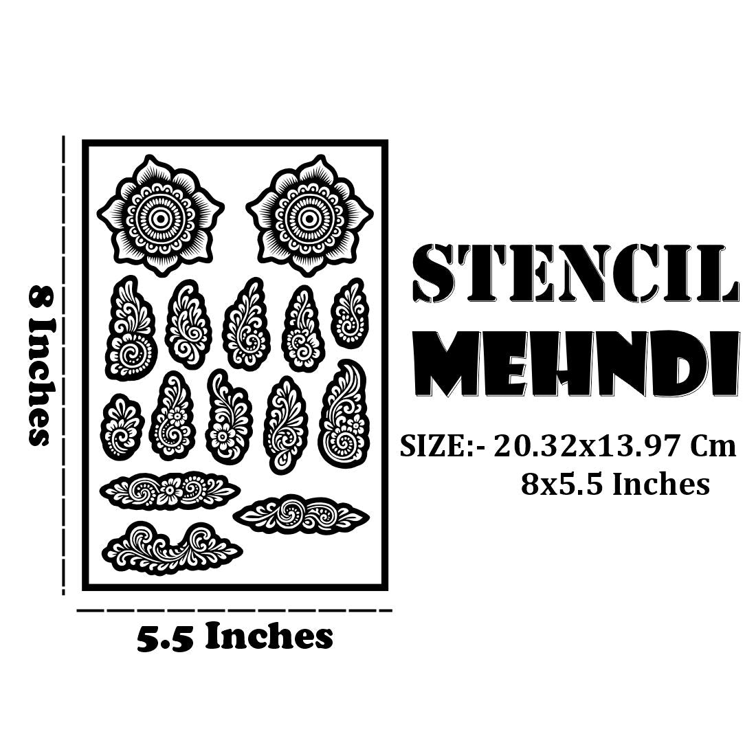Elegant Henna Stencil Flowers And Leaves For Beautiful Hand Artwork