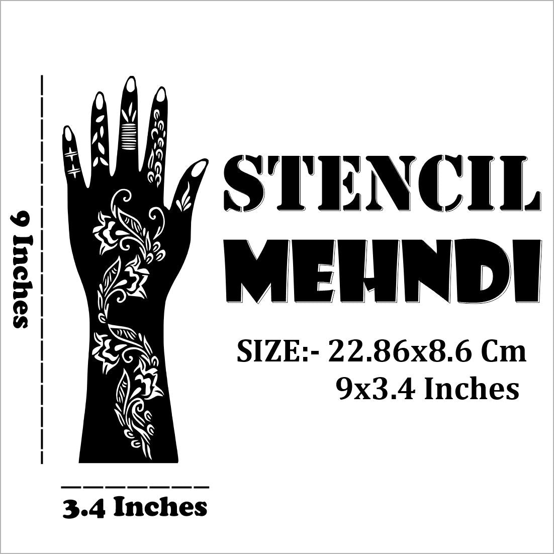 Instant Ready Mehndi Stencil Sticker for Quick and Attractive Results Peel And Stick Stencil Mehndi Sticker For Women, Girls And Teen-age