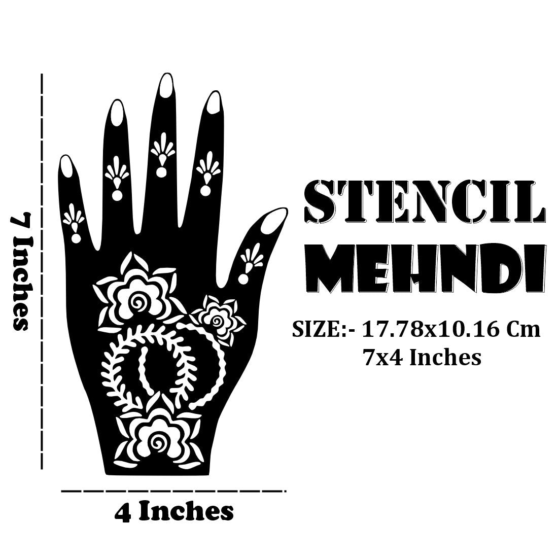 Elegant Henna Stencil Mehndi Sticker With Modern Patterns One Set For Each Hand | Easy to Apply & Perfect for All Occasions