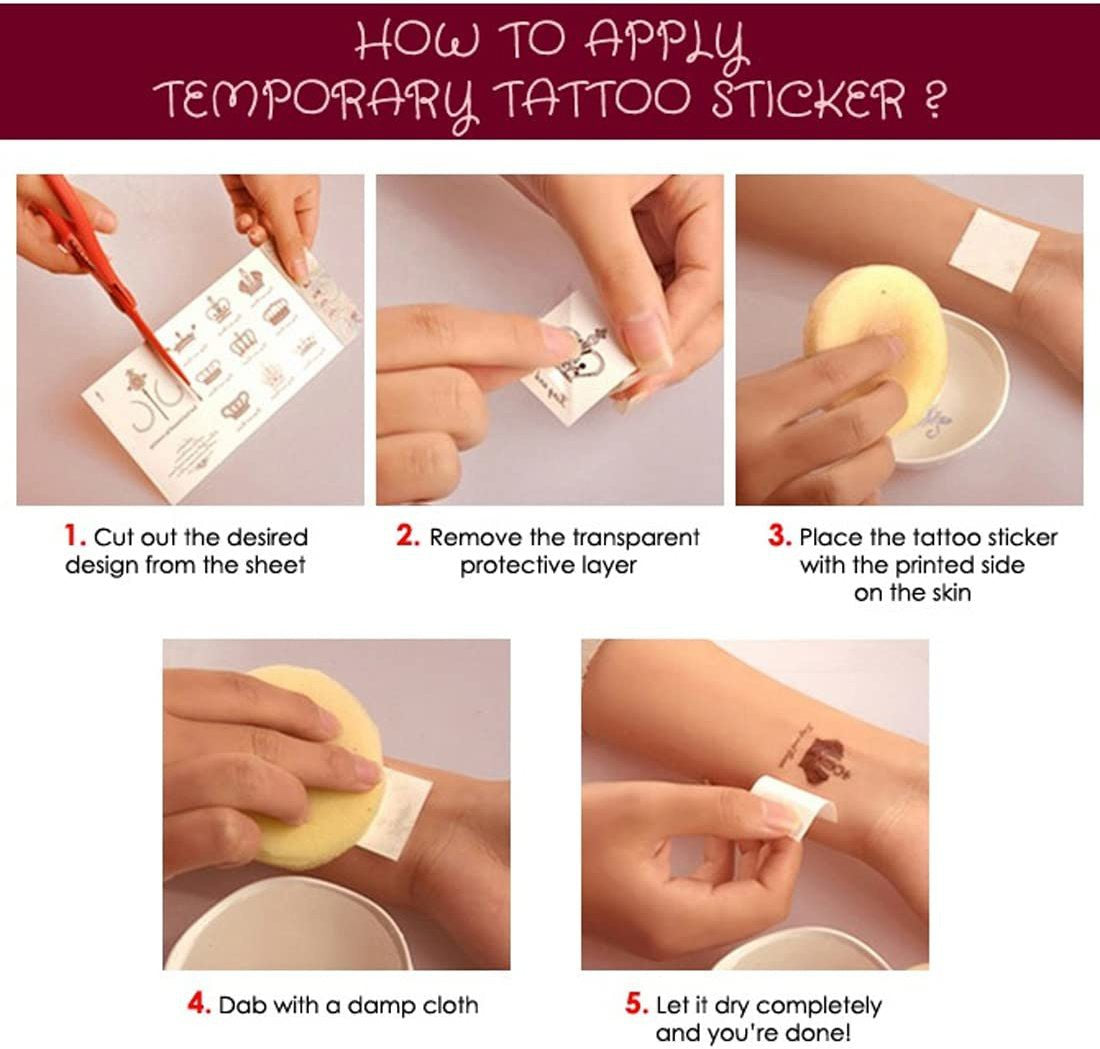 Full Hand Band Lion Animal Tattoo with Flower Waterproof Temporary Body Tattoo