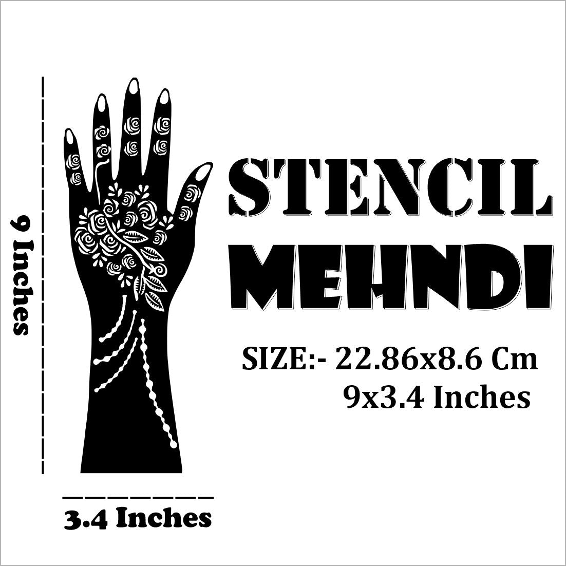 Creative Art Mehndi Stencil Sticker Set for Girls and Teens Peel And Stick Stencil Mehndi Sticker For Women, Girls And Teen-age