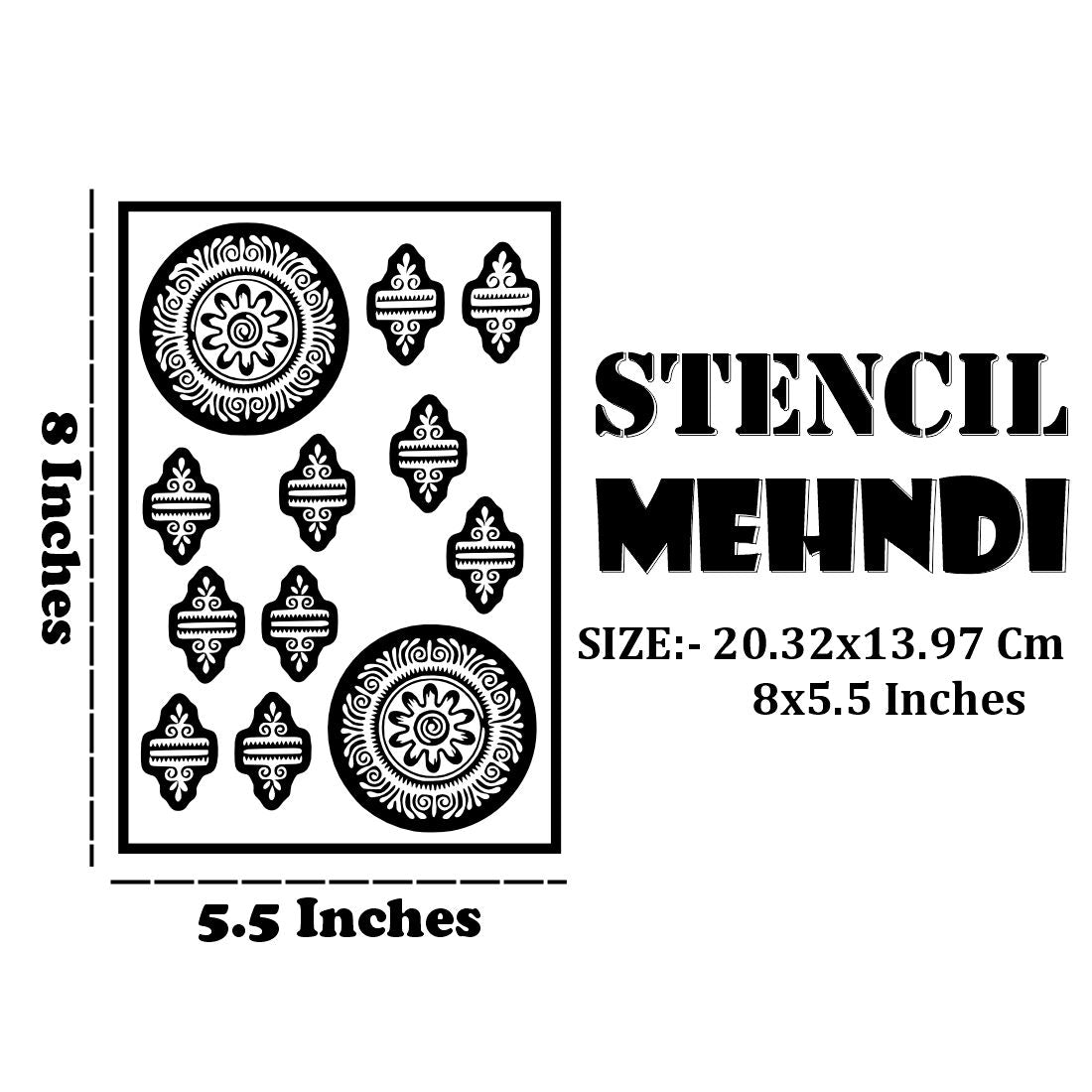 Creative Floral Mehndi Stencil Bold Roses And Artistic Finger Design Elements