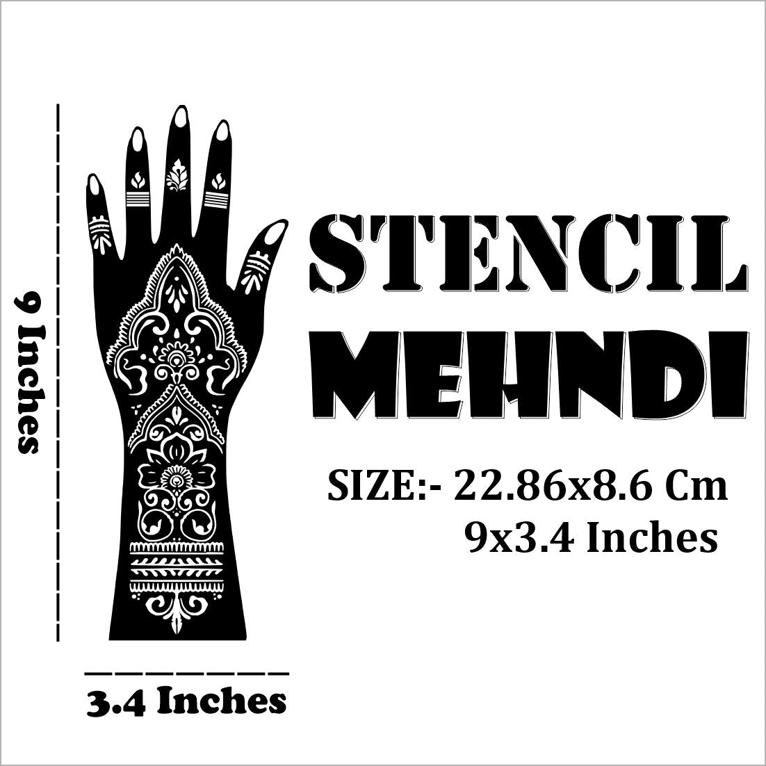 Stylish Mehndi Stencil Sticker with Modern Designs for Party Look Peel And Stick Stencil Mehndi Sticker For Women, Girls And Teen-age