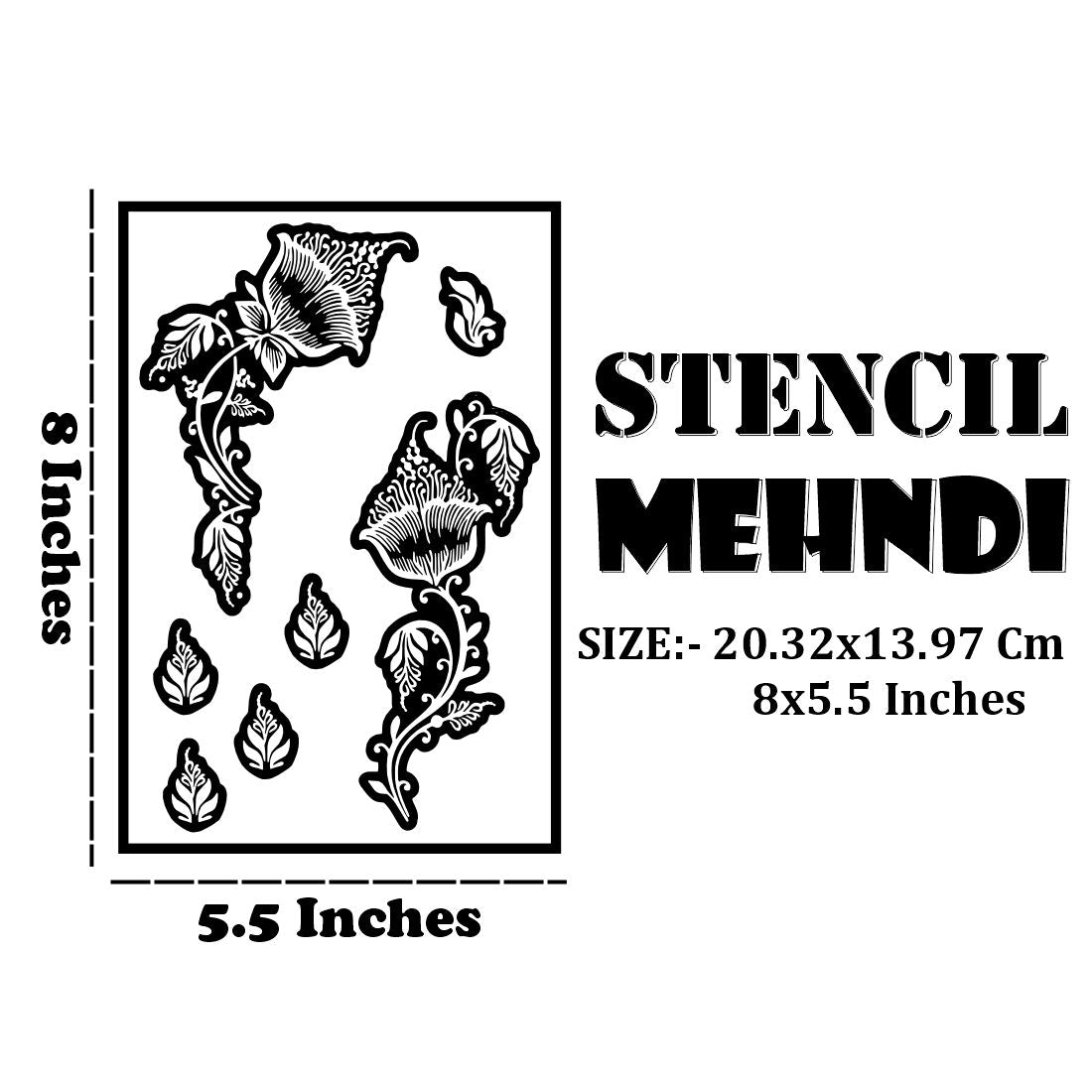 Traditional Circular Mehndi Stencil With Paisley & Leaf Motifs For Hands