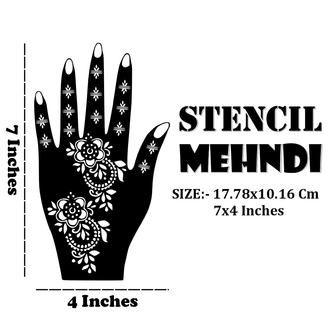 Long-Lasting Mehndi Stencil Sticker for Clear Henna Design Peel And Stick Stencil Mehndi Sticker For Women, Girls And Teen-age