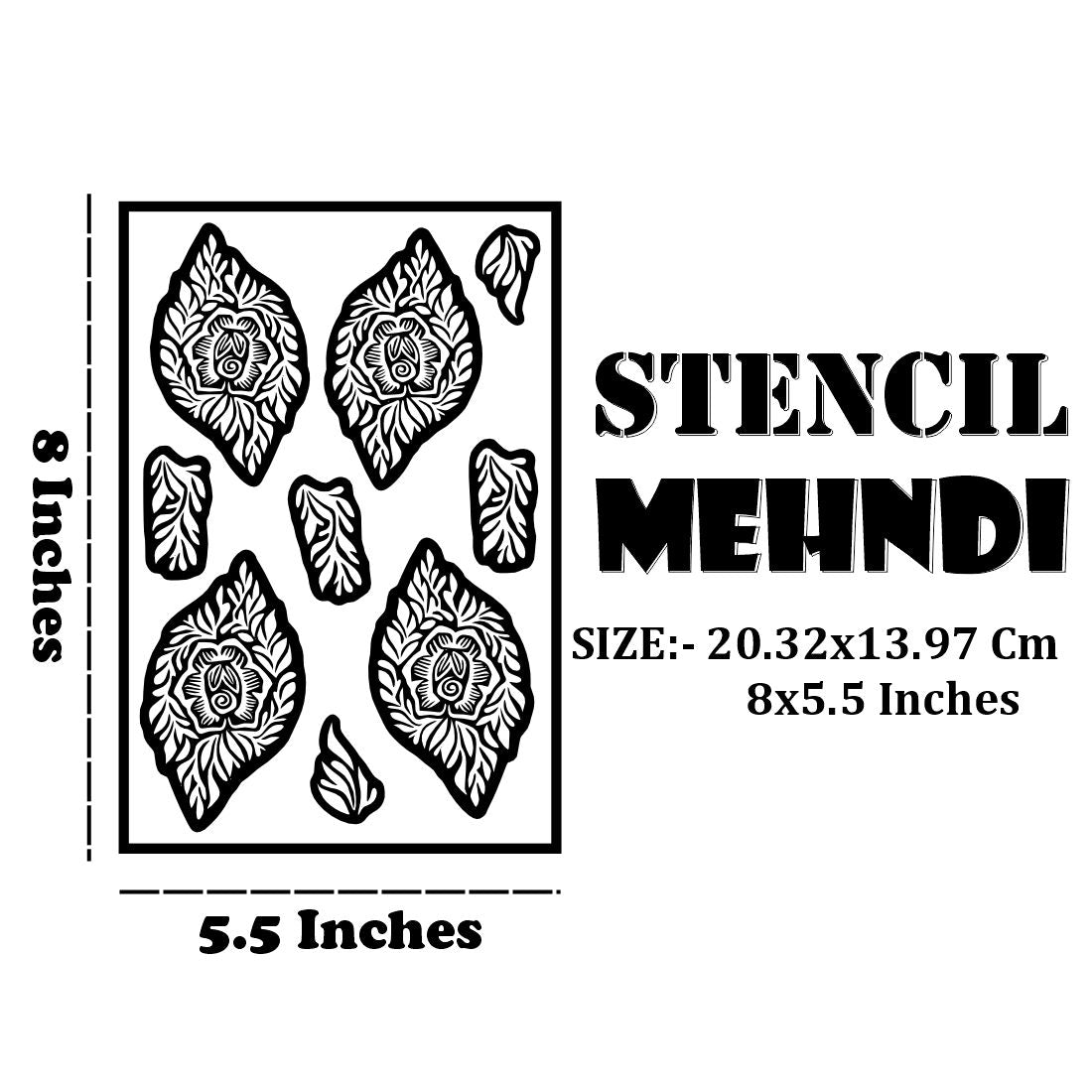 Beautiful Henna Stencil Large Leaves & Flowing Floral Design Patterns