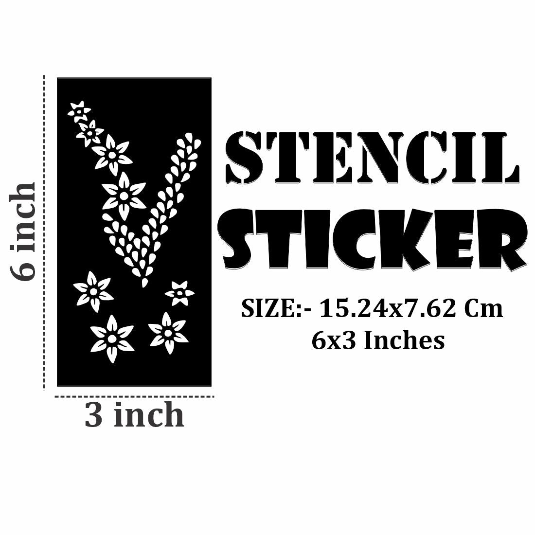 Finger Art Mehndi Stencil Templates with Floral Curves