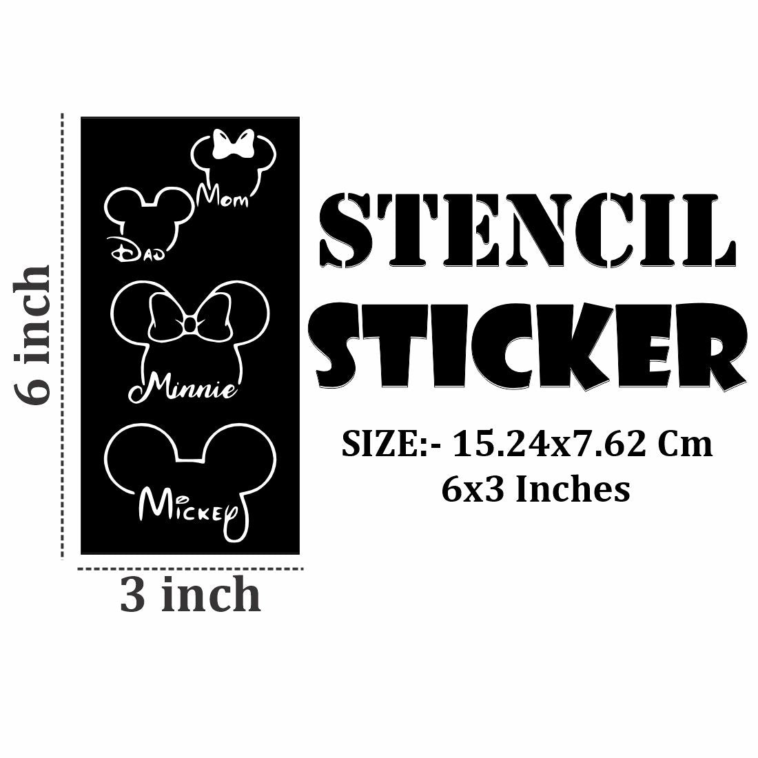 Stylish Family Character Stencil Sticker for Themed Celebration Themed