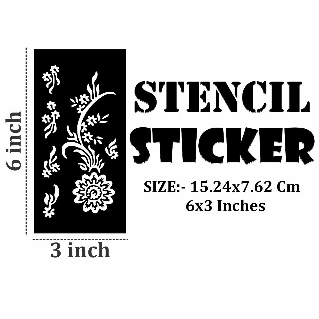 Bold Flower and Vine Style Mehndi Stencil Stickers for Quick Glam Look
