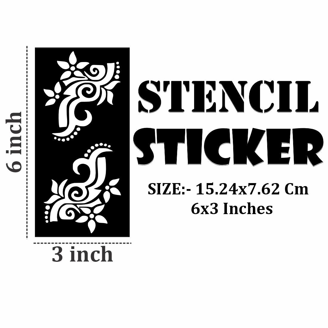 Elegant Floral Mehndi Stencil Templates with Simple Stick and Peel Technology