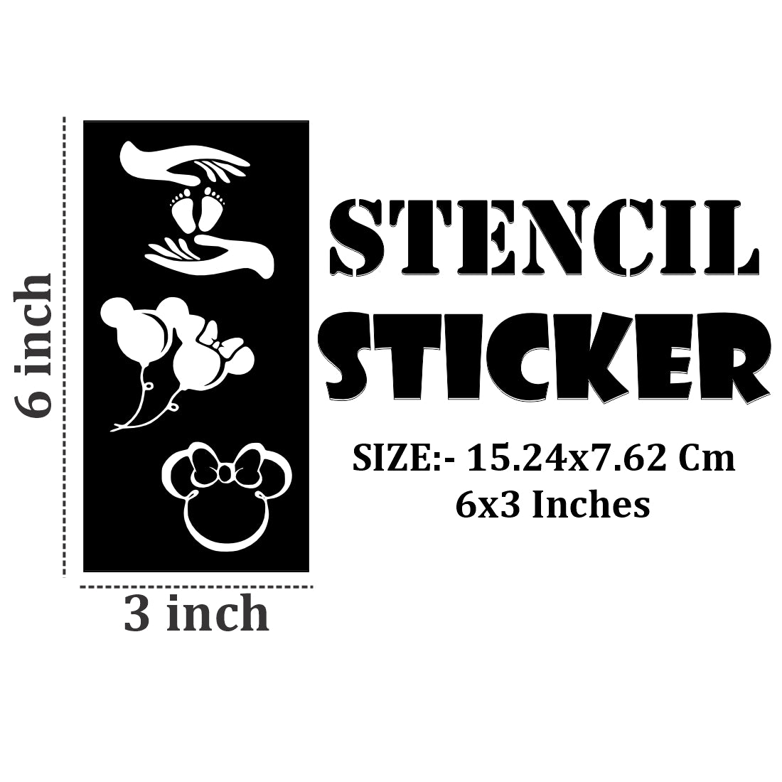 Baby Shower Combo Mehndi Stencil Sticker Set with Cute Quotes for Mommy, Daddy and Little One Celebrations