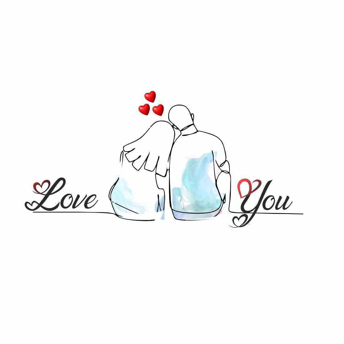 Love You Couple Tattoo Waterproof Men and Women Temporary Body Tattoo
