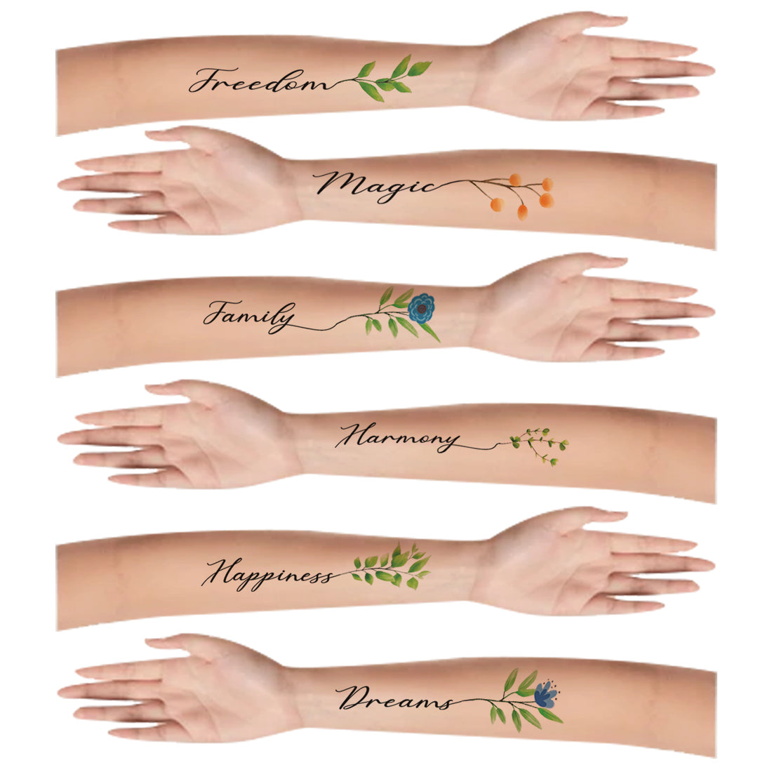 Freedom Magic Family Tattoo Heronry Waterproof For Men and Women Temporary Tattoo