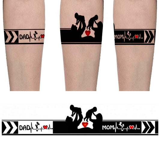 Loving Mom and Dad With Our Baby Hand Band Waterproof Temporary Body Tattoo for Boys and Girls Men and Women