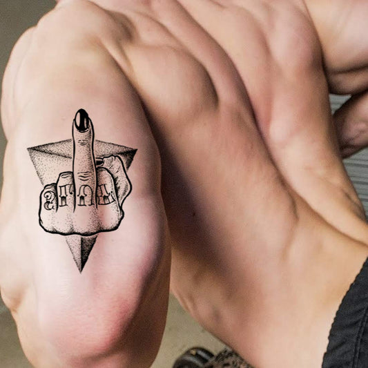 Show Middle Finger Tattoo Waterproof Men and Women You Temporary Body Tattoo - Temporarytattoowala