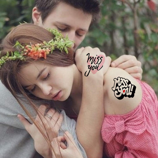 Miss you 2 design Body Tattoo Waterproof Boys and Girls Temporary Body Tattoo - Temporarytattoowala