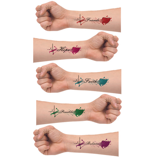 Friend,Hope Faith Tattoo Waterproof For Boys and Girls Believe Temporary Body Tattoo