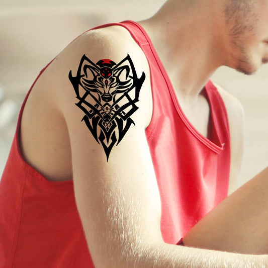 Bull with Tribal Tattoo Temporary Body Waterproof Boy and Girl Tattoo - Temporarytattoowala