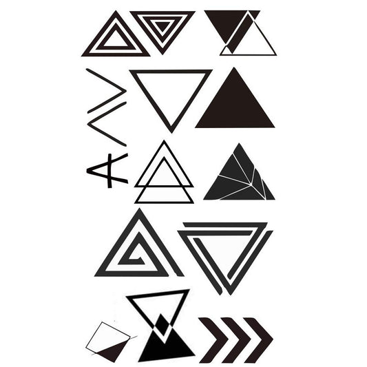 Triangle Tattoo Waterproof Men and Women Temporary Body Tattoo