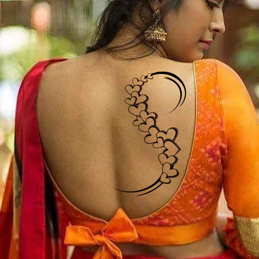 Heart Row Tribal Designs Body Tattoo Waterproof Boys and Girls Temporary Body Tattoo - Temporarytattoowala