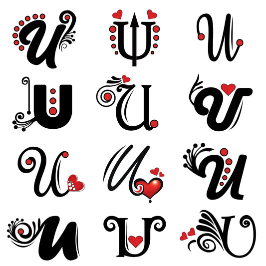 U Name Alphabet Tattoo Waterproof For Men and Women Temporary Body Tattoo