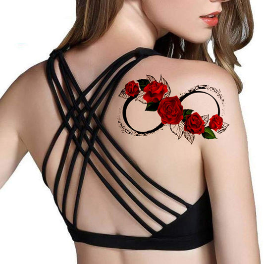 Red Rose Flower Tattoo Waterproof For Boys and Girls Temporary Body Tattoo - Temporarytattoowala