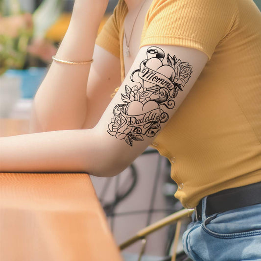 Temporary Tattoowala Mommy Daddy Men and Women Waterproof Temporary Body Tattoo