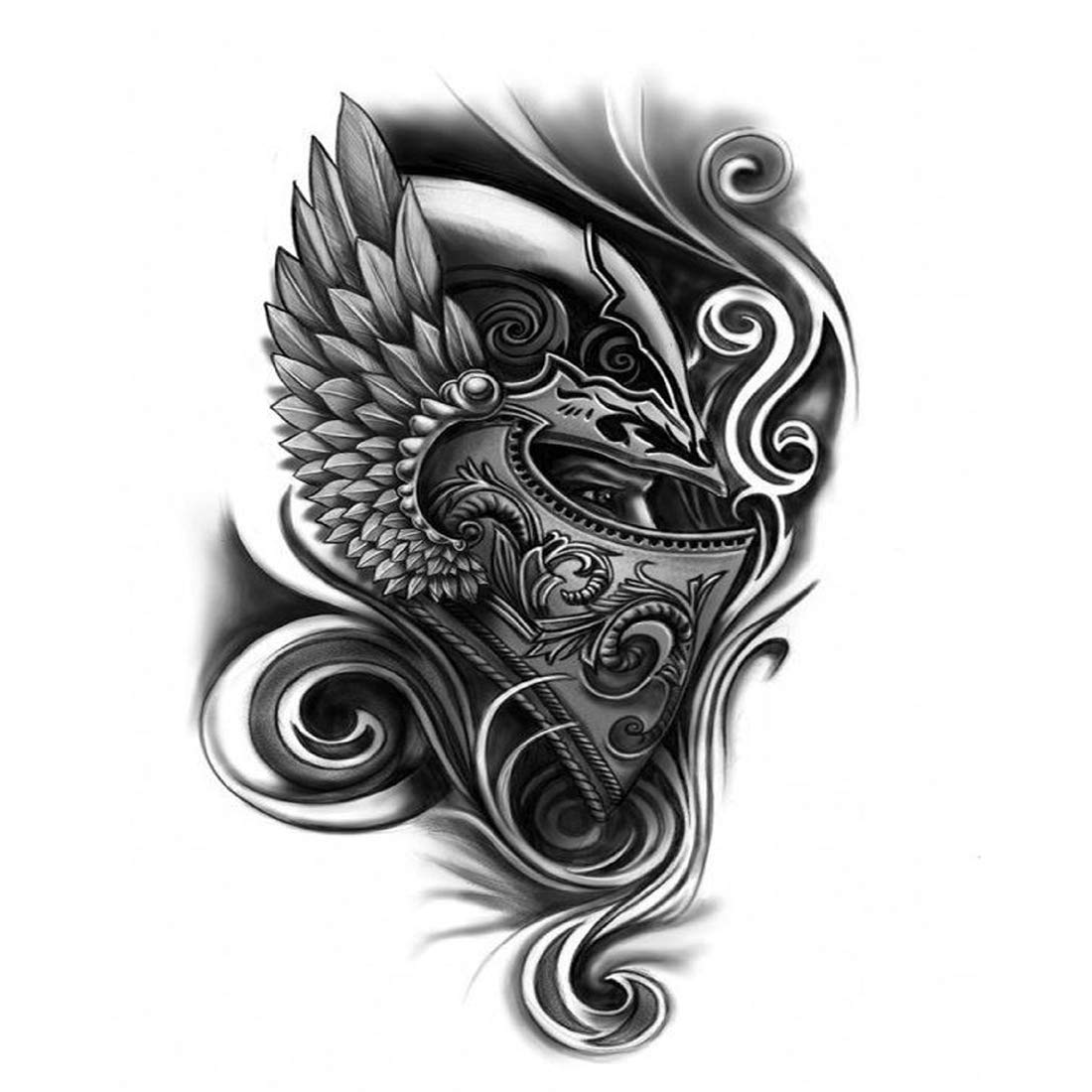 Dragon Helmet Tattoo Waterproof Male and Female Temporary Body Tattoo - Temporarytattoowala