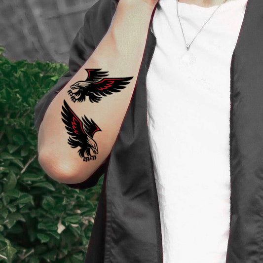 Tribal Black 3D Hawk Eagle Temporary waterproof tattoos For Men & Women