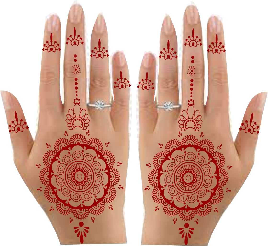 Mandala Double Both Side Tattoo Waterproof For Women Sticker