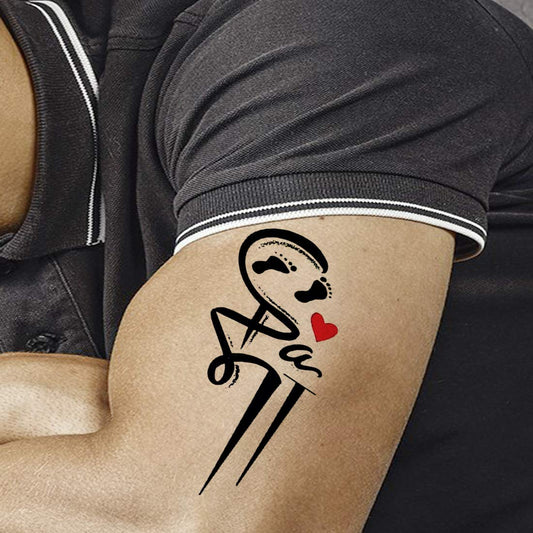 Temporary Tattoowala Maa Heart Men and Women Waterproof Temporary Body Tattoo