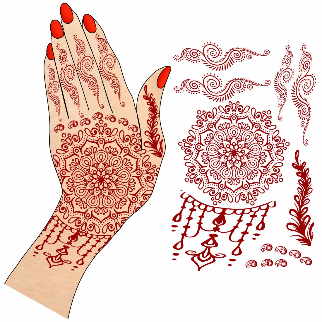 Mandala Tattoo Waterproof For Women Decorative Jewellery Design Temporary Tattoo