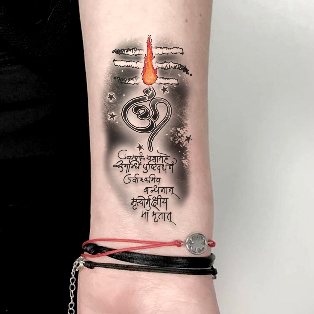 Om with Mahakal Tattoo Waterproof For Men and Girls Quotes Temporary Body Tatoo
