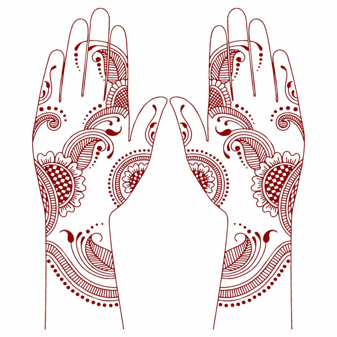 Leaf Mandala Henna Tattoo Frant Side Waterproof Body Sticker