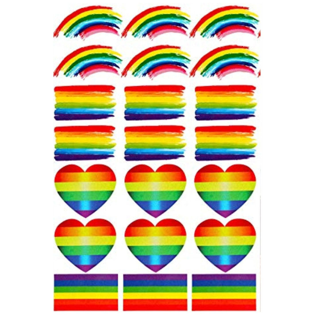 Rainbow Sign Heart Clouds Flags Tattoo Waterproof Male and Female Temporary Body Tattoo - Temporarytattoowala