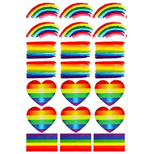 Rainbow Sign Heart Clouds Flags Tattoo Waterproof Male and Female Temporary Body Tattoo - Temporarytattoowala
