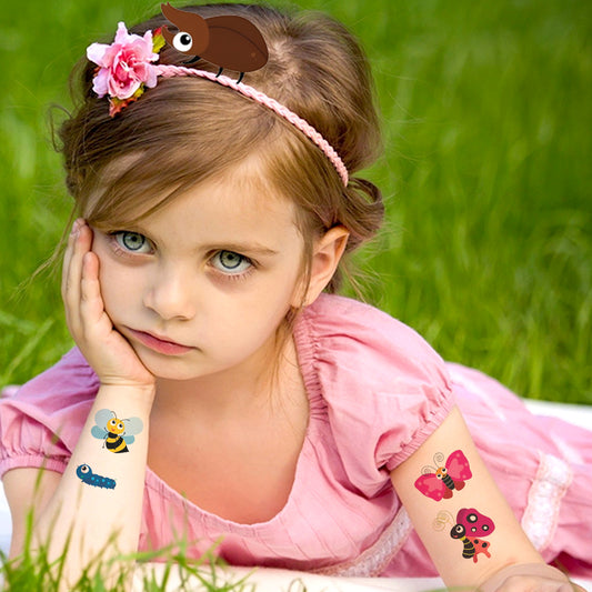 Butterfly, Bee, Insects, Worm, Tattoo Waterproof For Kids Girls Temporary Tattoo