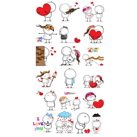 Cartoon Love Emotion Tattoo Waterproof Men and Women Temporary Body Tattoo