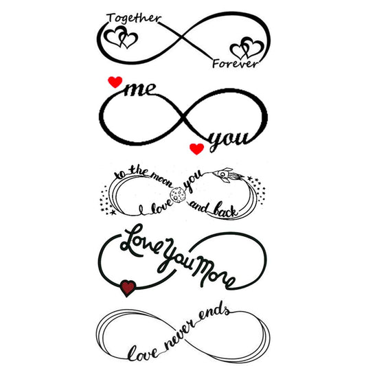 Infinity Love Temporary Body Tattoo Waterproof For Girls Men Women - Temporarytattoowala