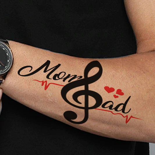 Mom and Dad Tattoo Heart Line Waterproof Temporary Body Tattoo