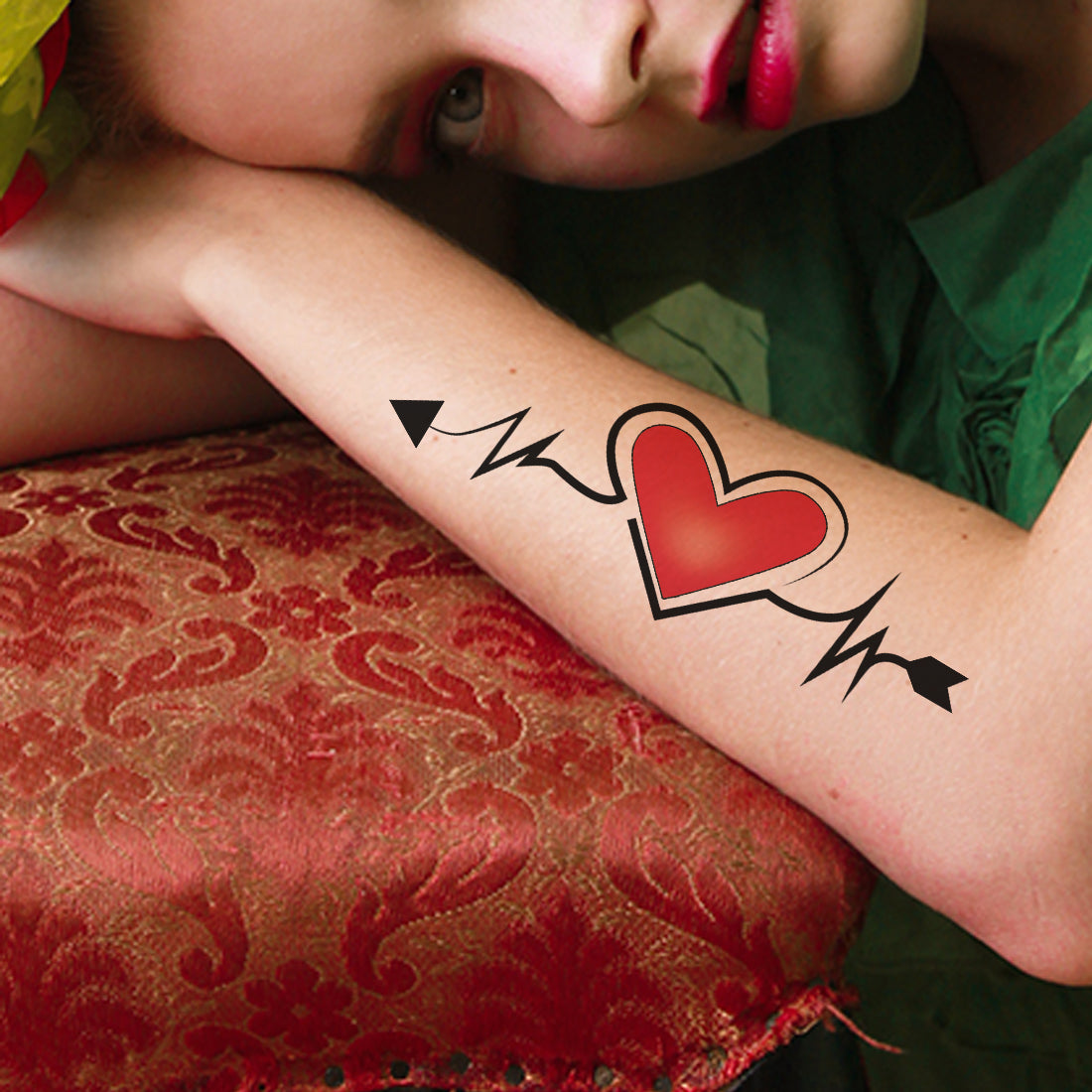 Heart with Arrow Tribe Design Waterproof For Male and Female Temporary Body Tattoo