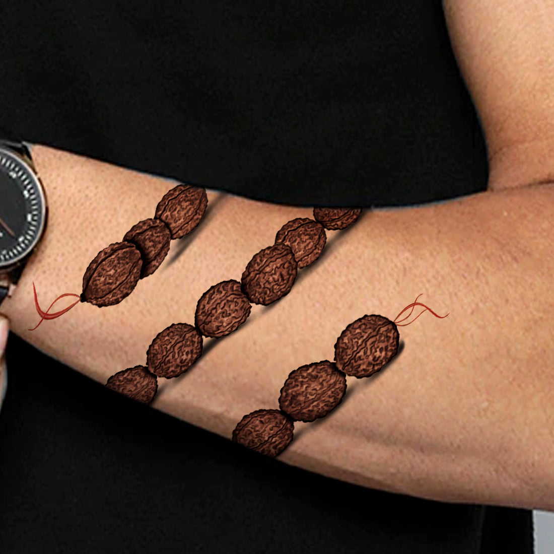 Rudraksha Mala Design Temporary Tattoo Waterproof For Male and Female Temporary Body Tattoo