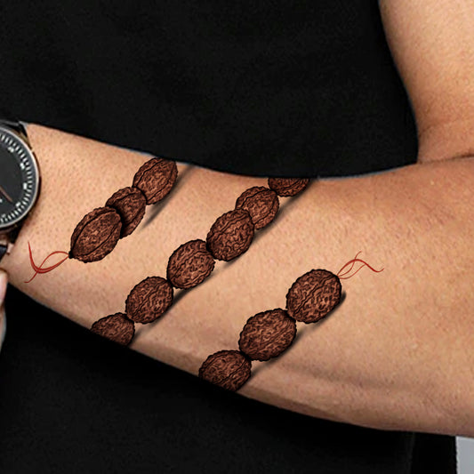 Rudraksha Mala Design Temporary Tattoo Waterproof For Male and Female Temporary Body Tattoo