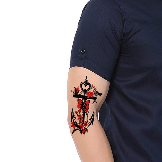 Temporary Tattoowala Crest Anchor Men and Women Waterproof Temporary Body Tattoo