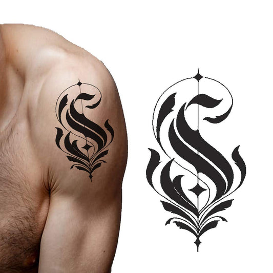 Name S Letter Tattoo Alphabet Body Temporary Tattoo Waterproof For Girls Men Women